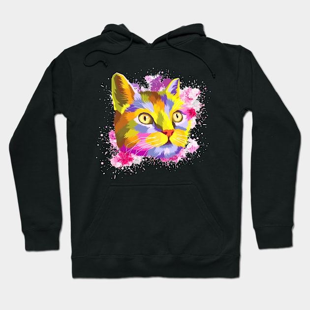 Pop Art Cat Hoodie by Foxxy Merch